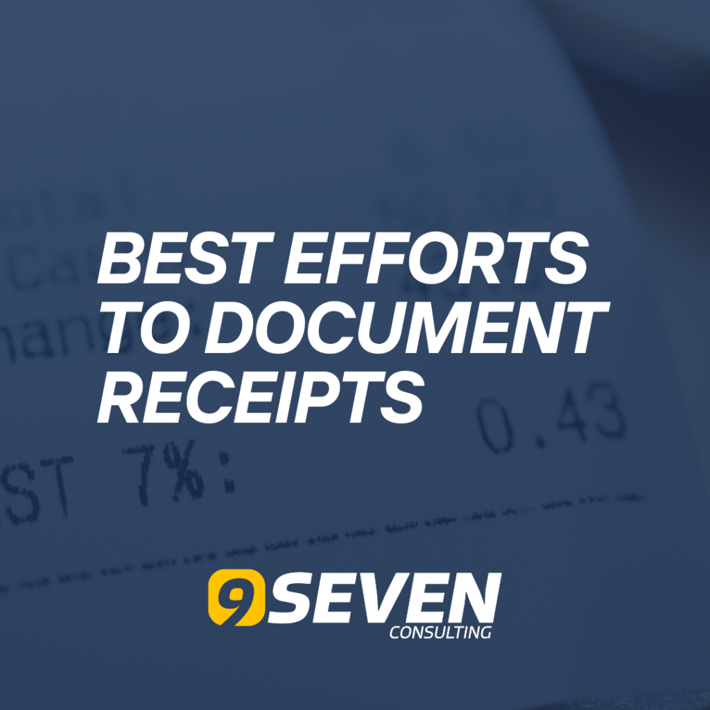 Best efforts to document receipts